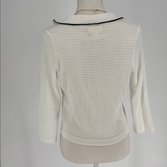 MAEVE ROSETTE COLLARED OPEN-FRONT TOP size xs - Picture 8 of 10